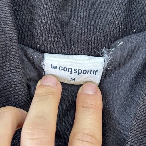 Le Coq Sportif Jacket Mens Black Full Zip Quilted Bomber Style Casual Streetwear - Picture 14 of 16